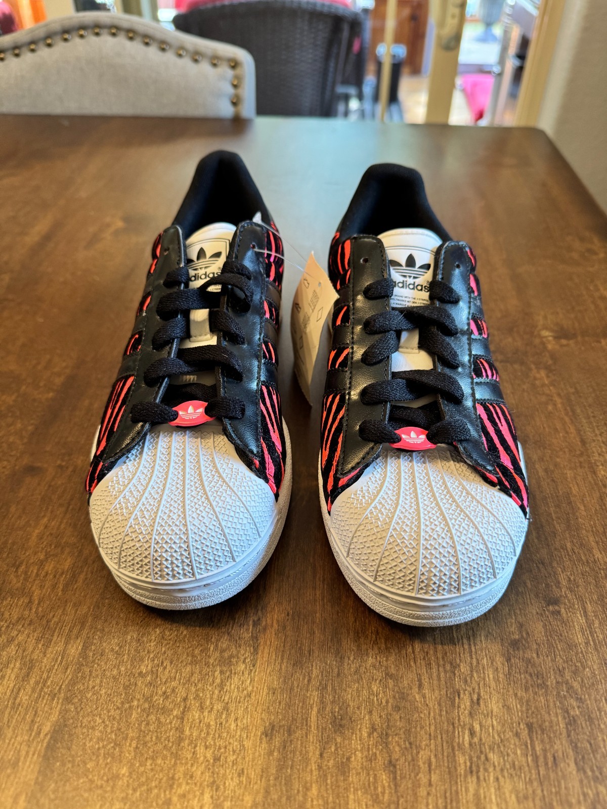 Adidas Superstar II 2 Sneakers Women’s (Size 9) Red Black Zebra Stripe Q23593