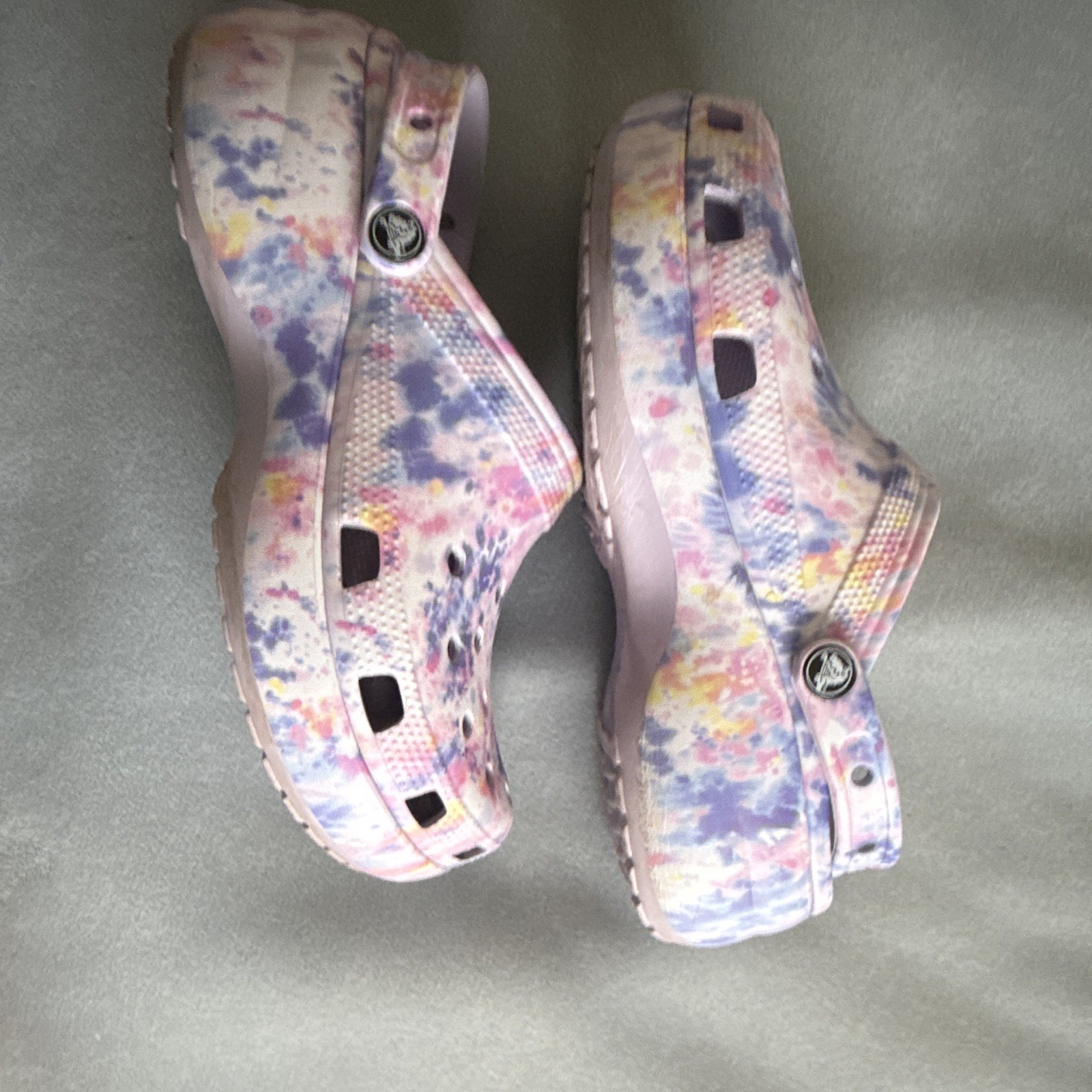 Crocs Classic Platform Clog, Tie-Dye, Size 10
