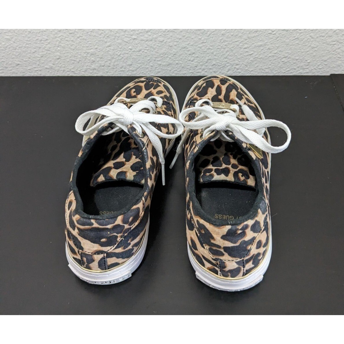 G by Guess Leopard Print Sneakers Womens 5.5M Casual Fashion Lace-Up Shoes