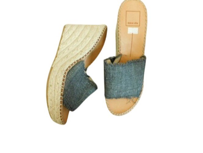 Dolce Vita Size 8.5 Denim Rope Covered Wedge Platform Heels Shoes