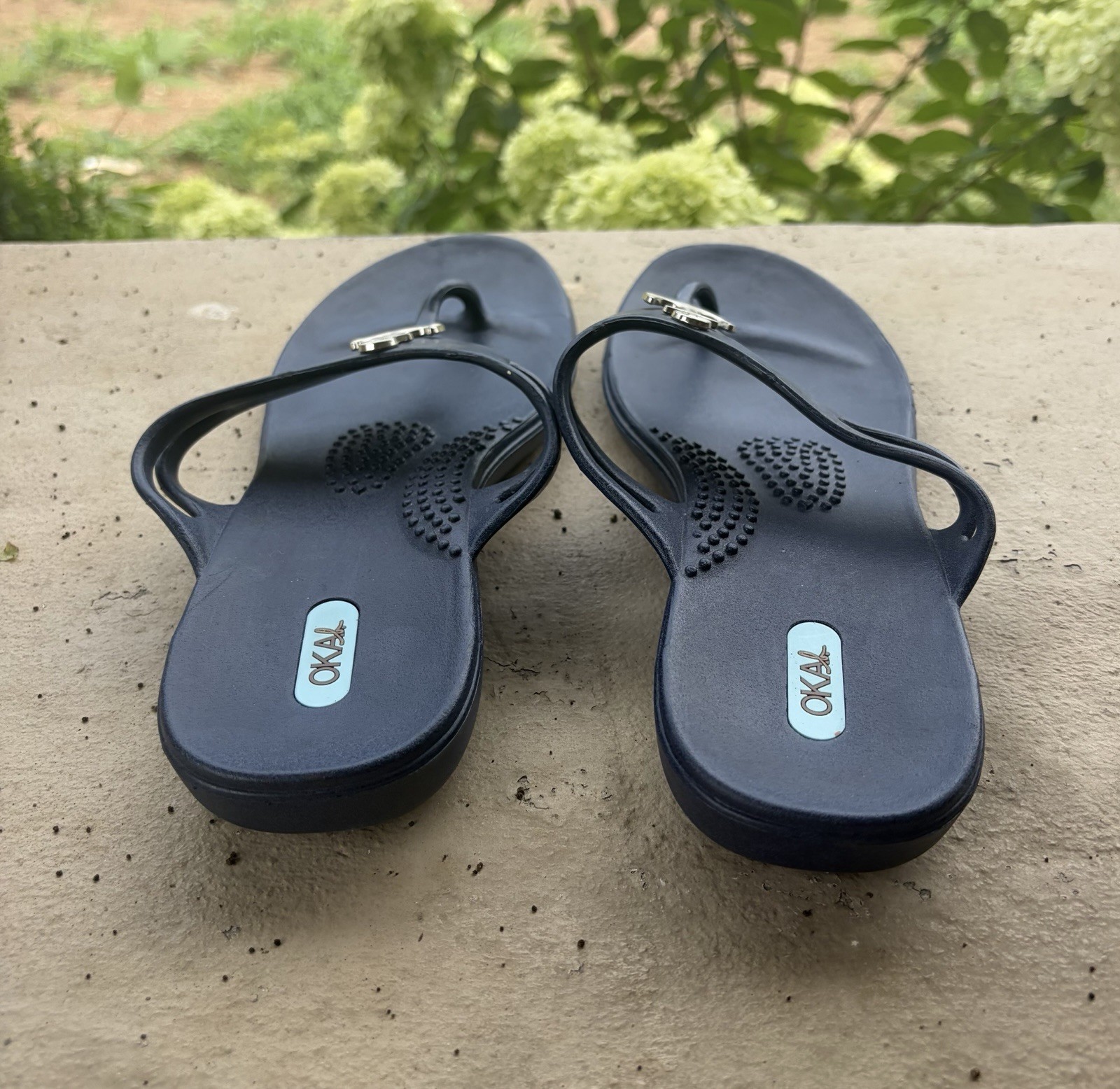 Oka-B Navy Anchor Flip Flop Sandals Nautical Made In The USA