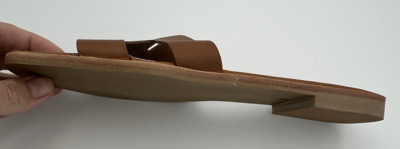 Steve Madden Womens Hawthrone Cognac Brown Solid Slide Sandals 9.5 Medium (B,M)