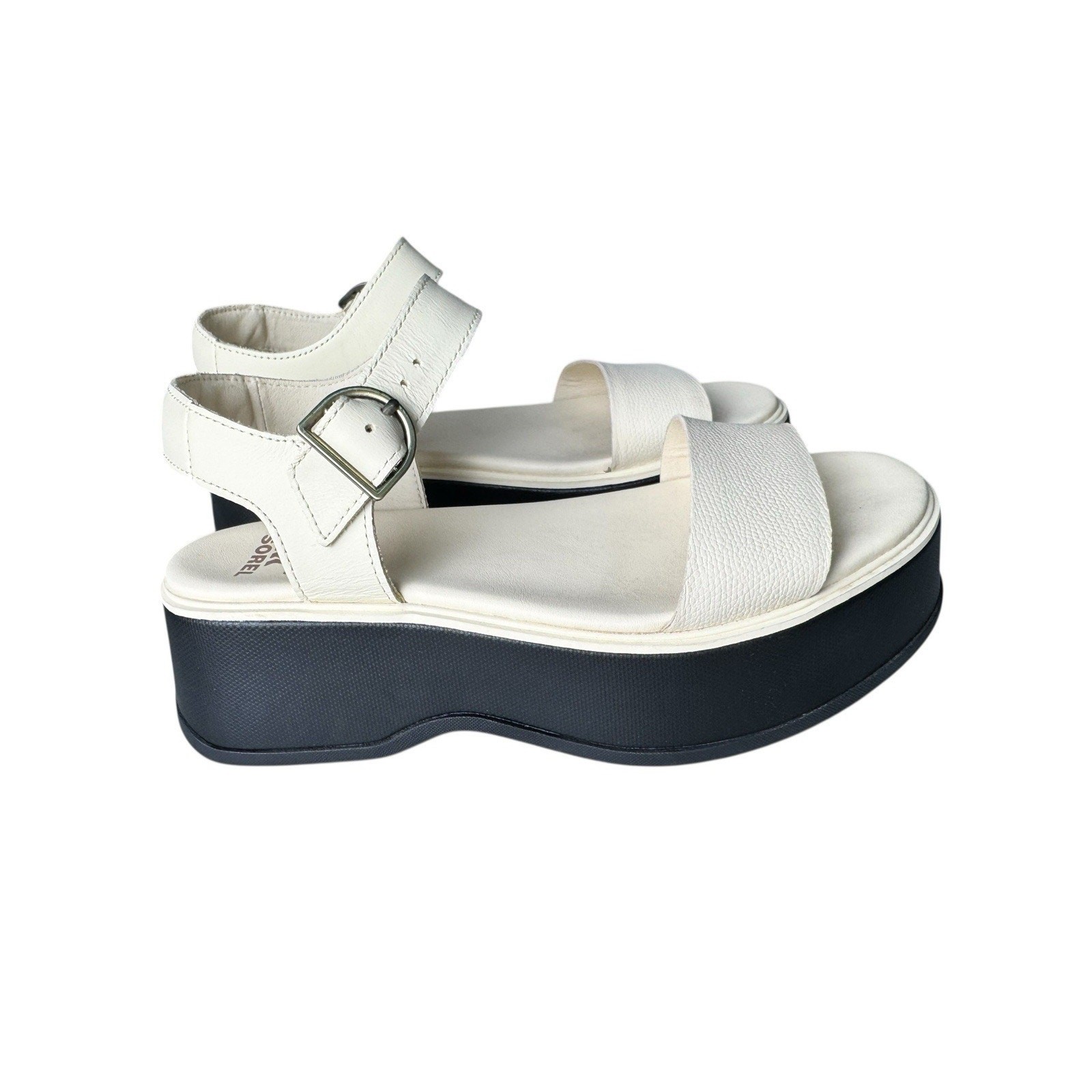Sorel Womens Dayspring Platform Sandal Honey White Sz 7.5 Coastal Modern Neutral