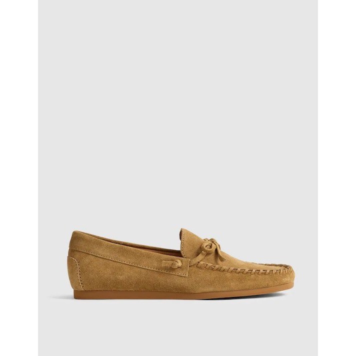 Madewell The Meadow Whipstitched Driver brown suede 9.5 NEW