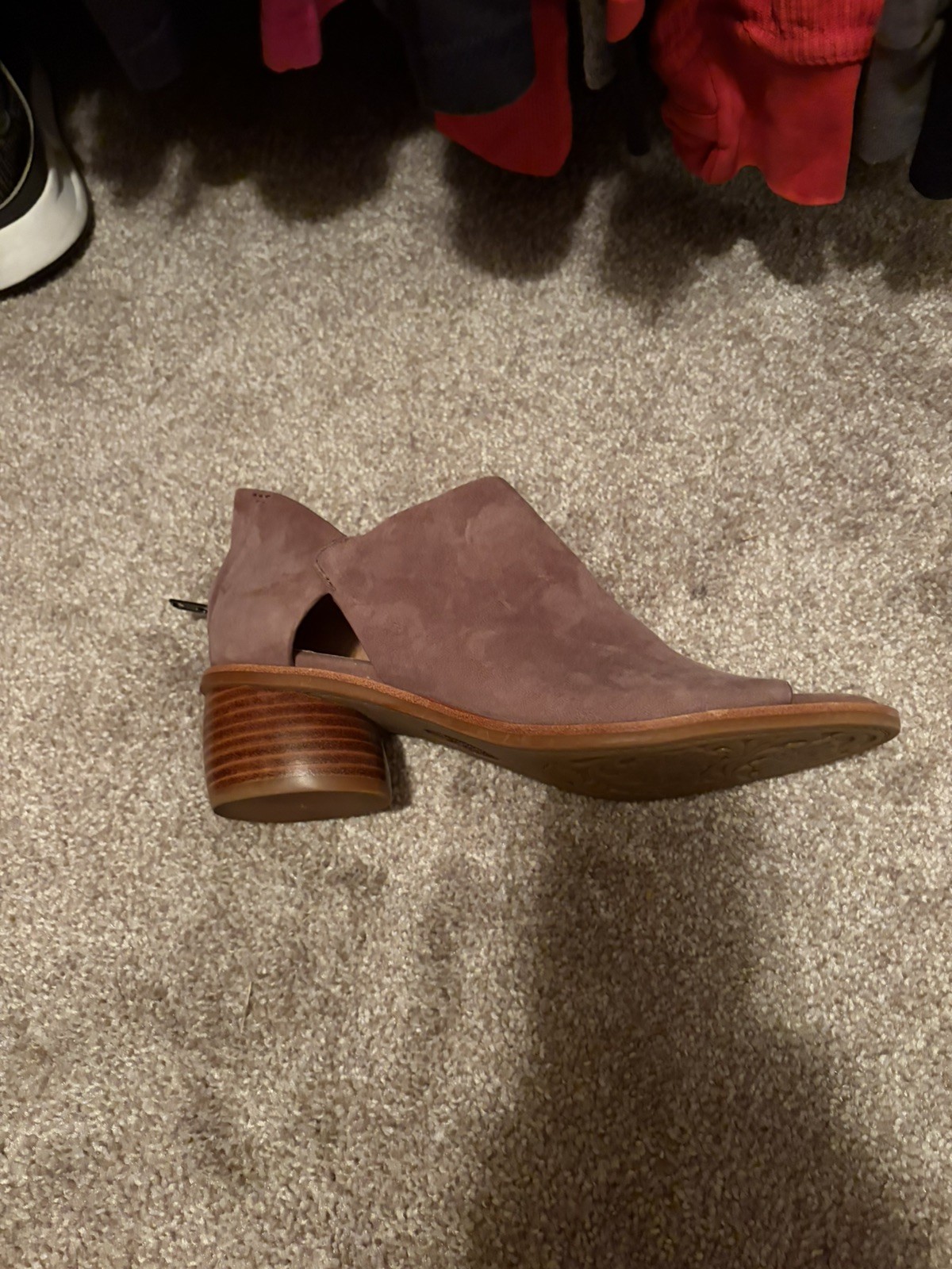 Sofft Taupe Suede Peep Toe Booties Women’s Size 7.5 Comfort Ankle Shoes