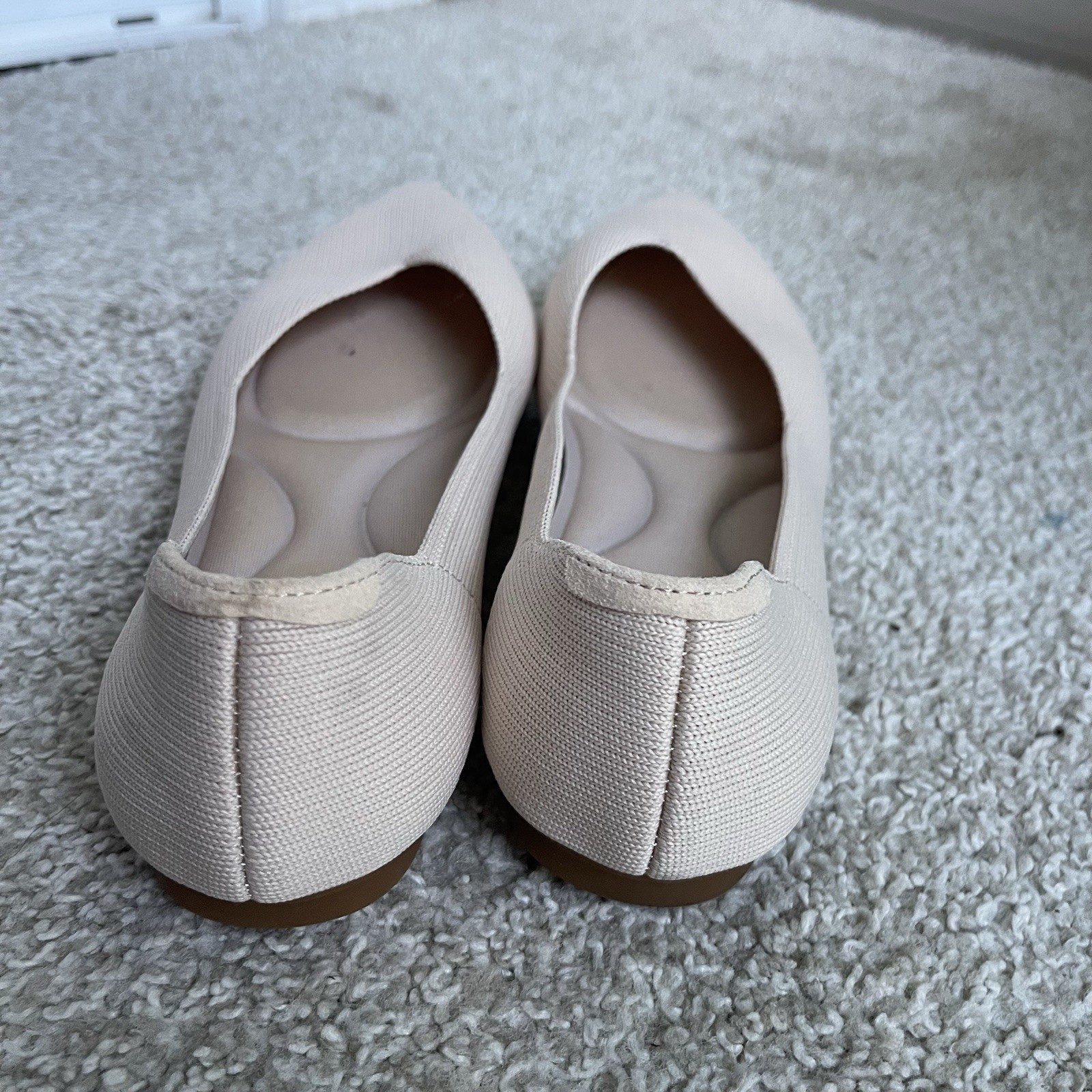 Quince Knit Pointed Toe Ballet Flats Womens 8 Tan Slip On Shoes Preppy