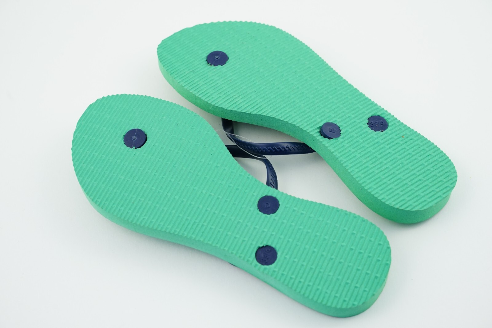 Blue/Green Butterfly Thin Straps Havaianas USA 3/4Y Sandals EUR 35/36 (33/34)