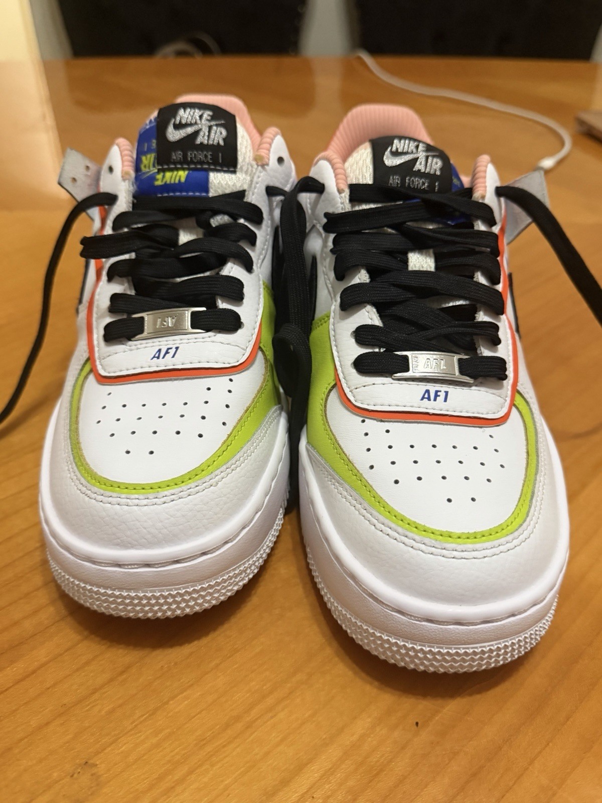 Nike Air Force 1 Shadow White Multi DV2186-100 Lace Up Leather Sneaker