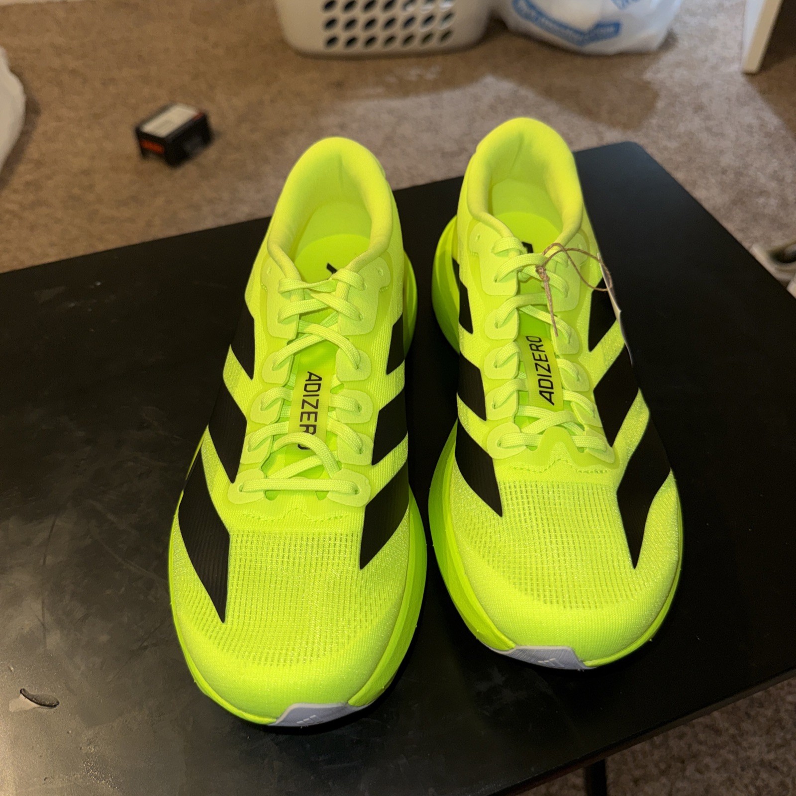 Size 8W) – Adidas Adizero Evo SL «Lucid Lemon Black» (NO BOX)