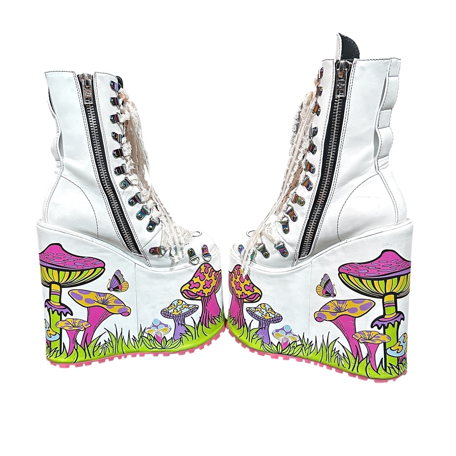 Current Mood Psychedelic Fairytale Double Stack Traitor Boots – White – 6M