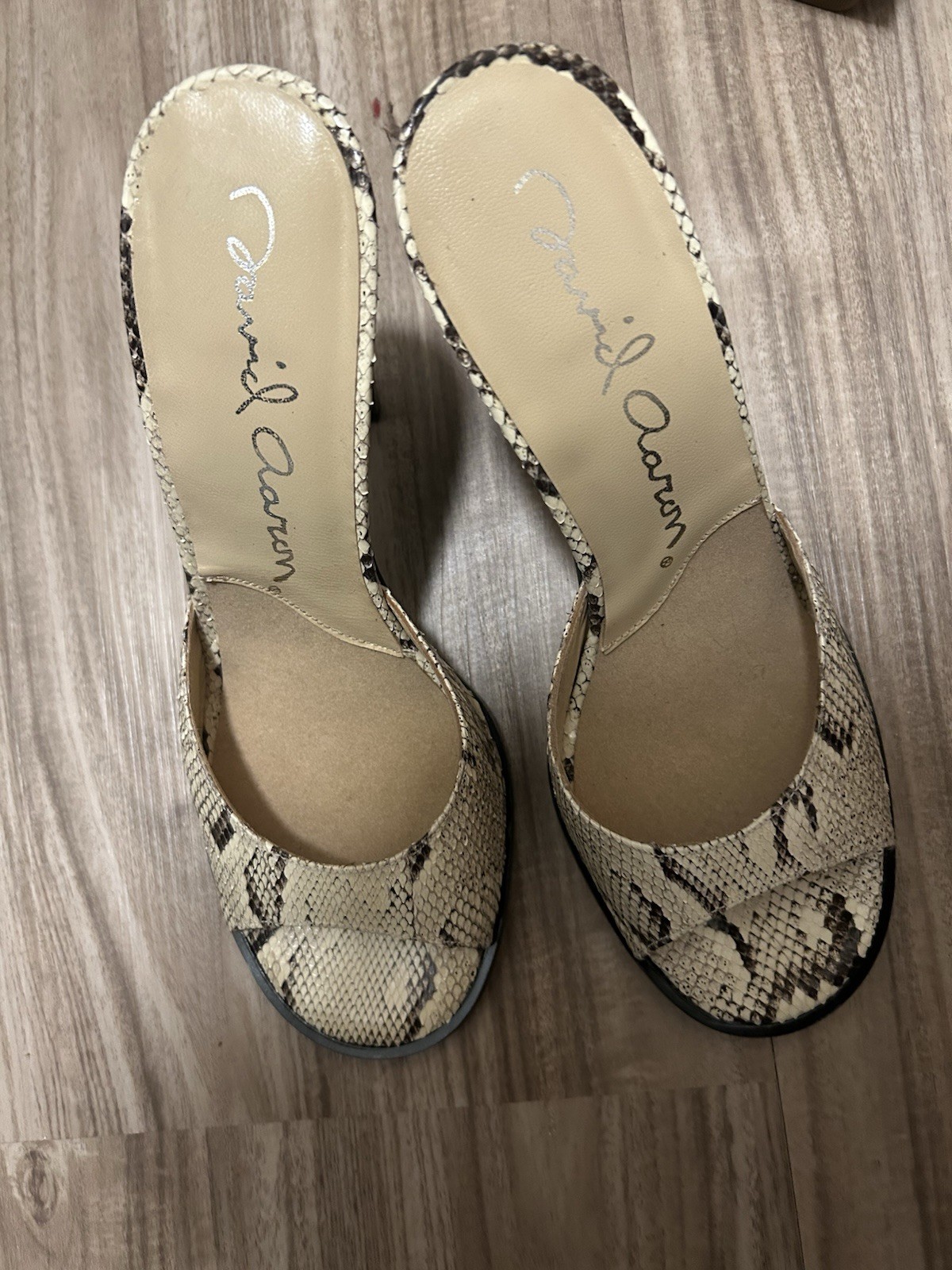 David Aaron Snake Print 6.5 Mule Sandal