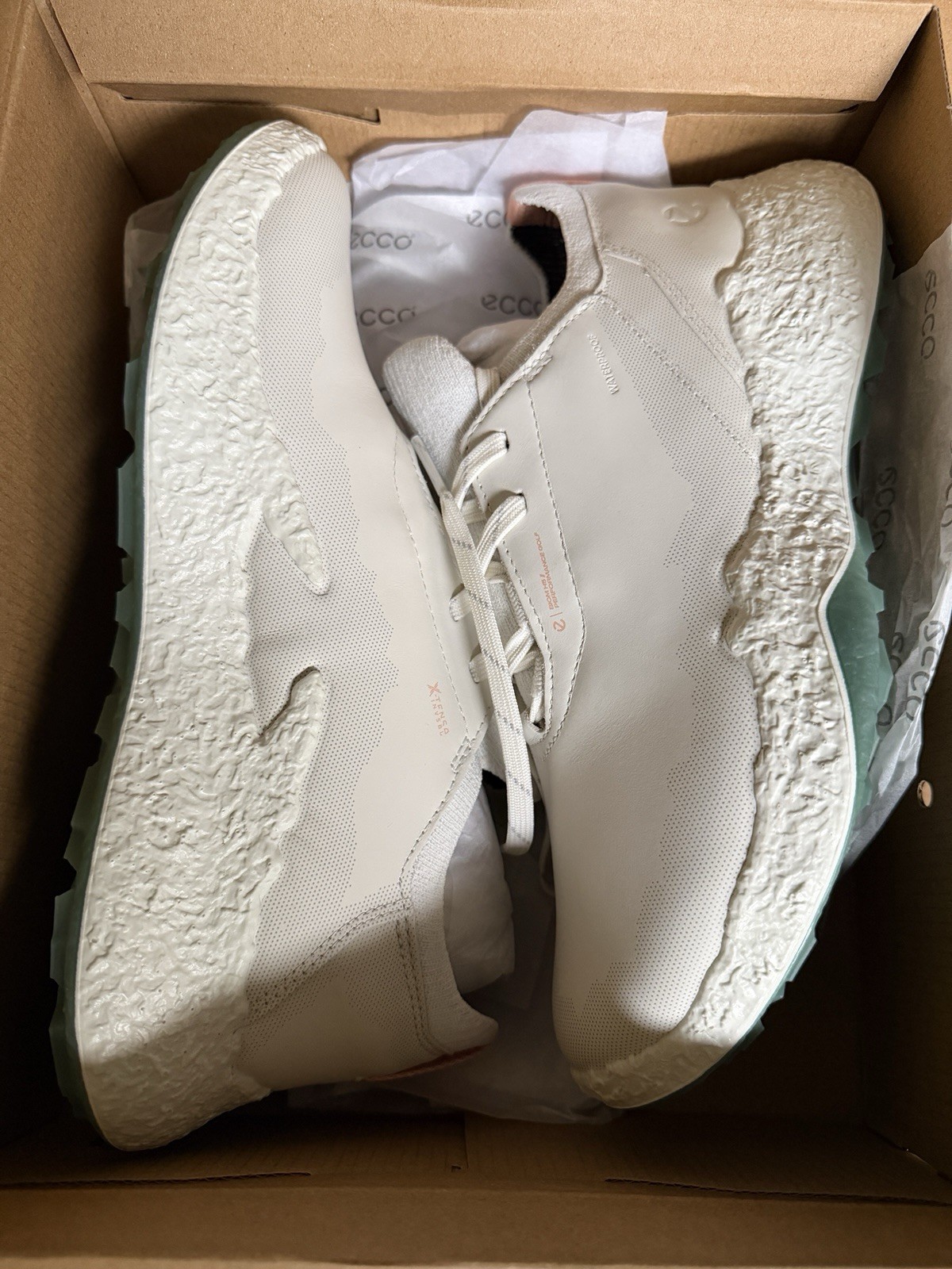 ECCO GOLF H5 Spikeless Women’s Shoes 🆕 White SEDUM GREEN 🆕 US 10 – 10.5 EU 41