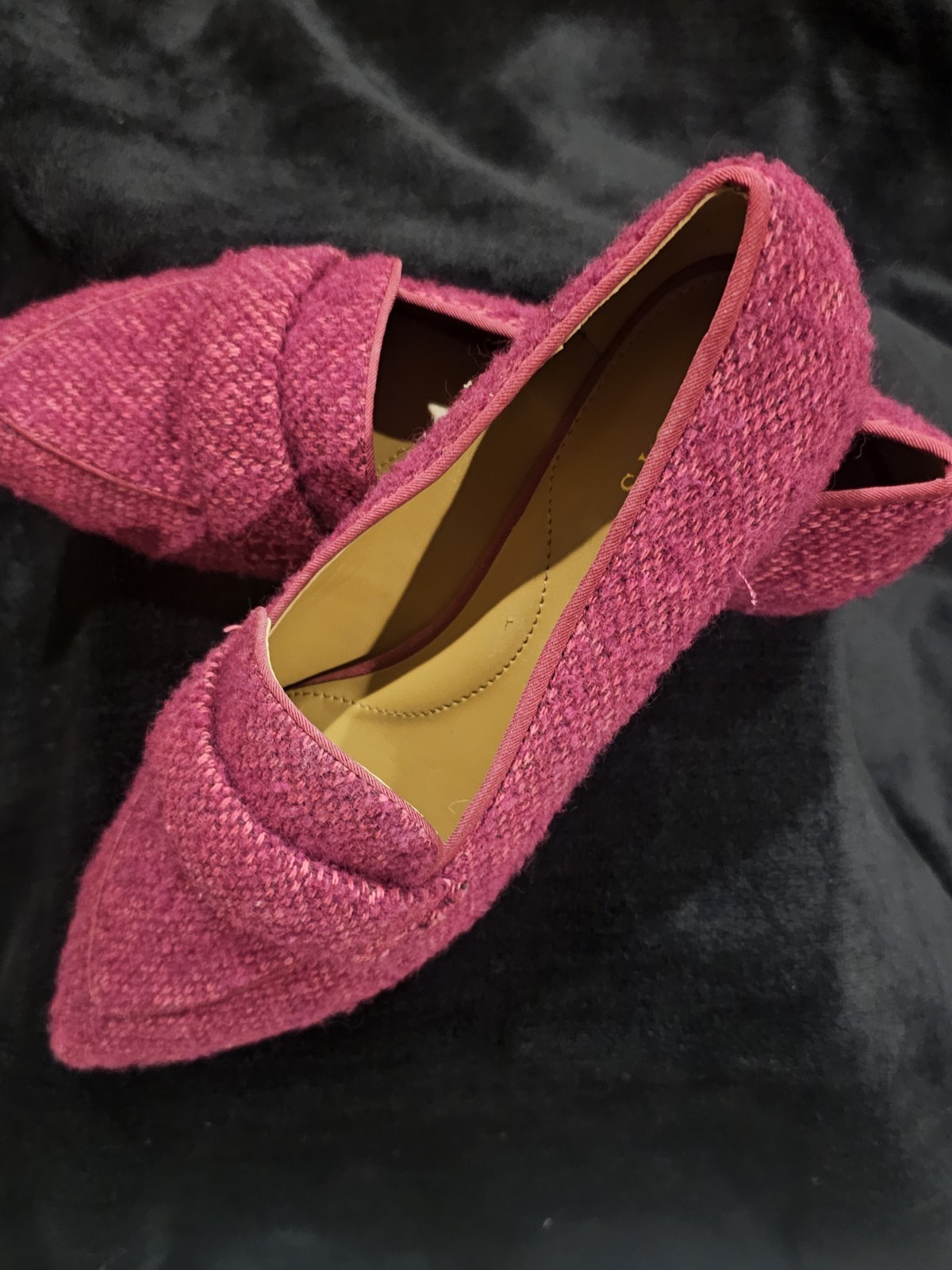 Talbots Pink Tweed Pointed Toe Slip-On Flats Women’s Size 8.5