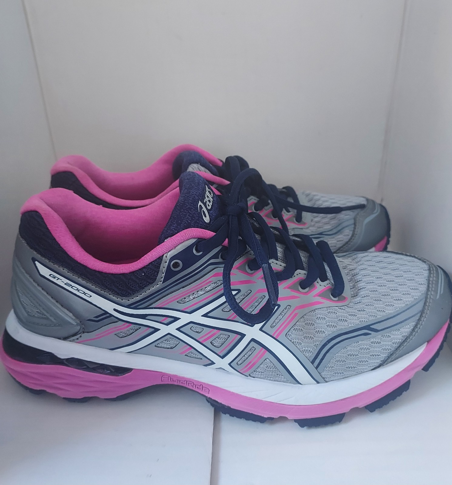 Asics GT-2000 5 Women’s Fluid Ride Gray IGS Pink Size 6.5 New Insole & Laces