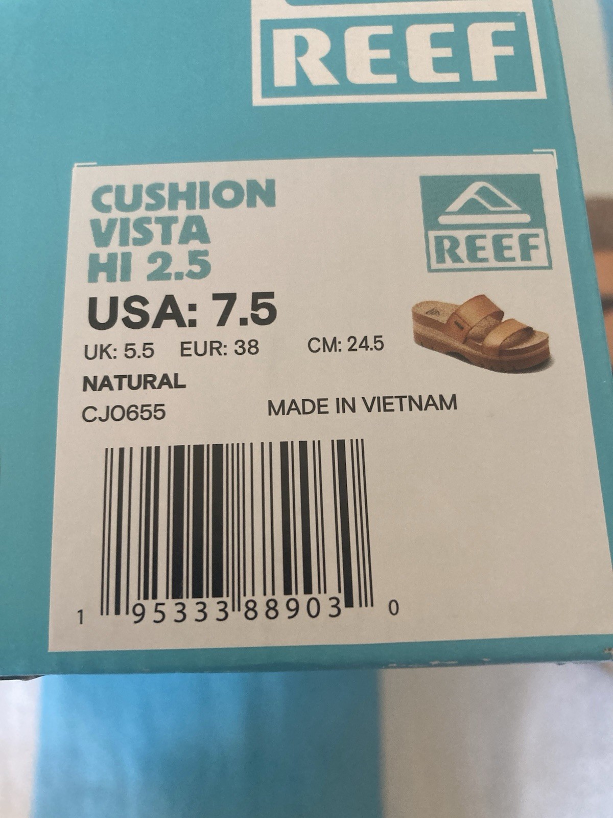 Reef Cushion Vista Hi 2.5 Women’s Sandals Natural 7.5 EUC