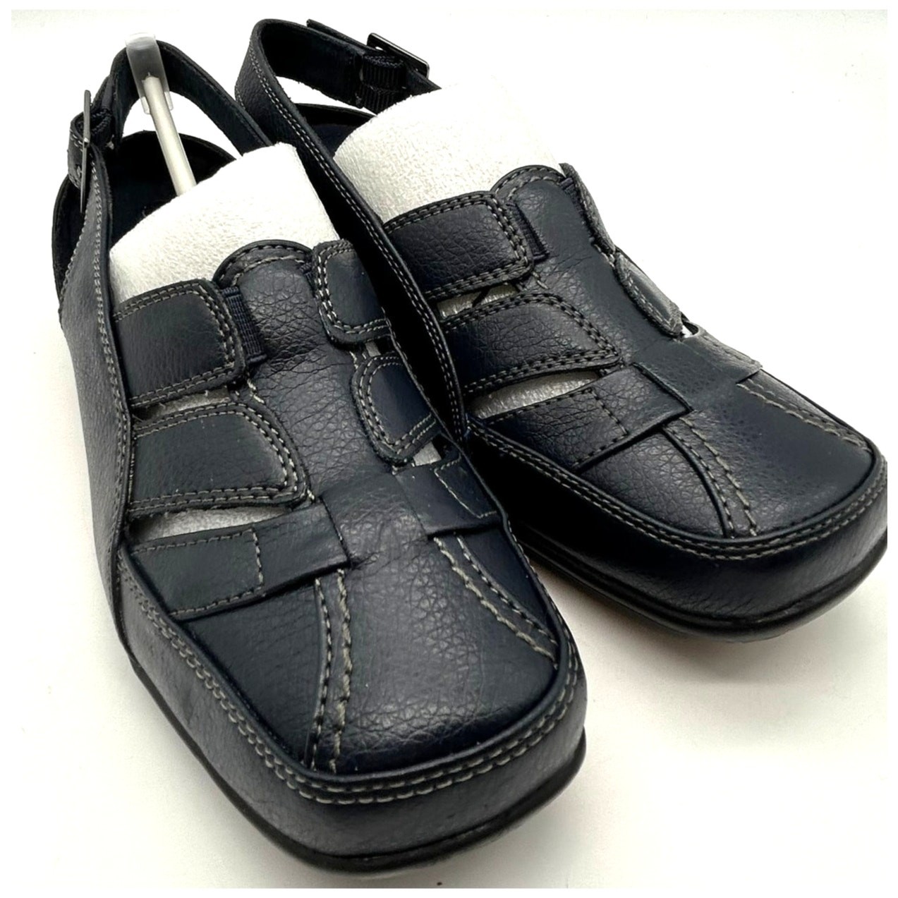 New Easy Street Comfort Wave Sandal Size 6 Faux Leather Fisherman Slingback NIB
