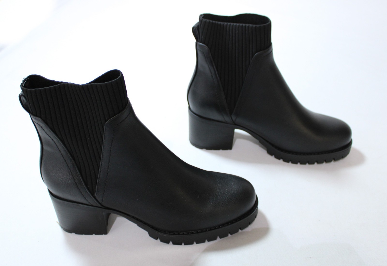 MIA Women’s Vegan Leather Jasper Chelsea Lug Sole Booties AC2 Black US:9M