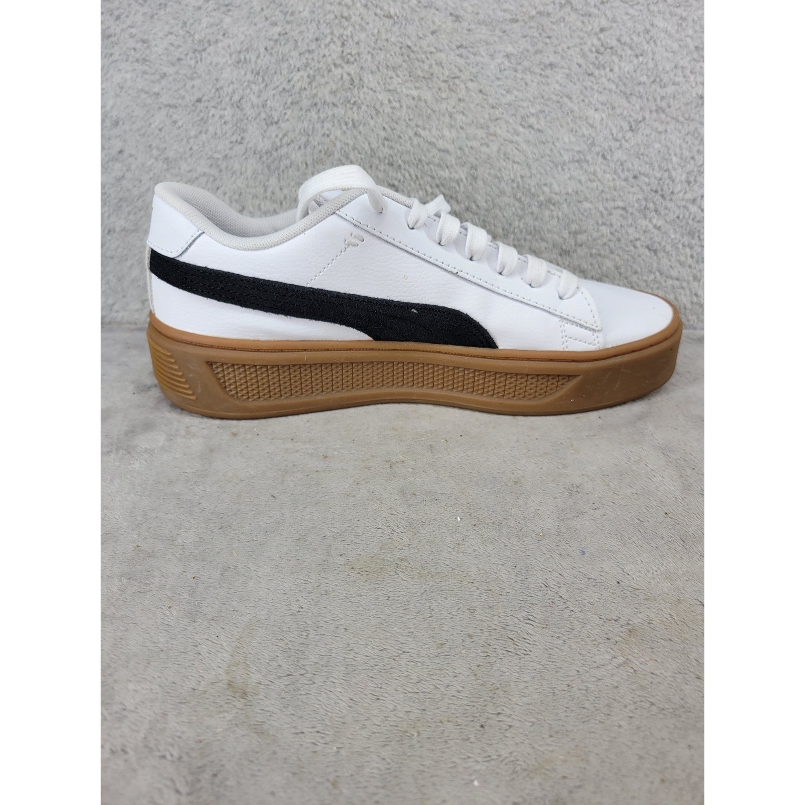 Puma Smash 3.0 Platform Womens 8.5 White Black Gold Gum Sneakers 395318-07