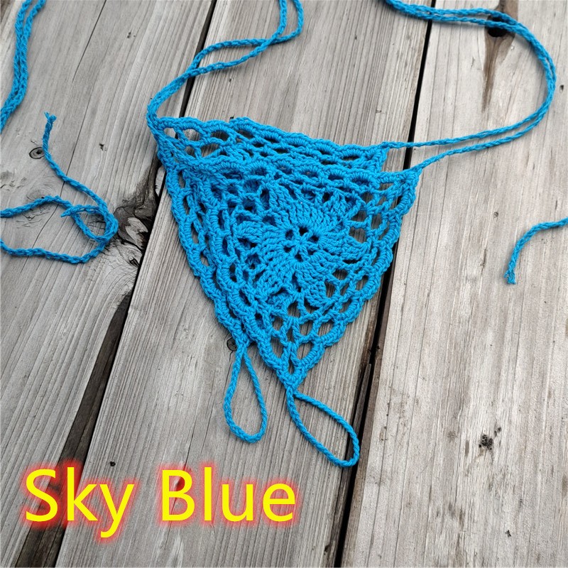 2Pcs Barefoot Crochet Sandals Beach Wedding Decor Women’s Knit Flat Sandals