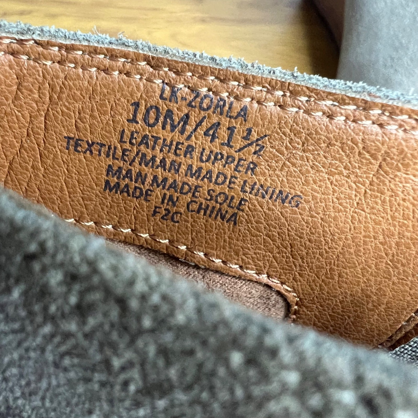Lucky Brand Zorla Wedge Ankle Boot Size 10 Beige Suede Zip 3.25″ Heel NEW