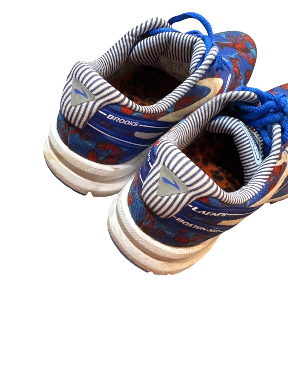 Brooks Launch 4 Boston 2017 wms blue white running sneakers sz8B SKU 10-506