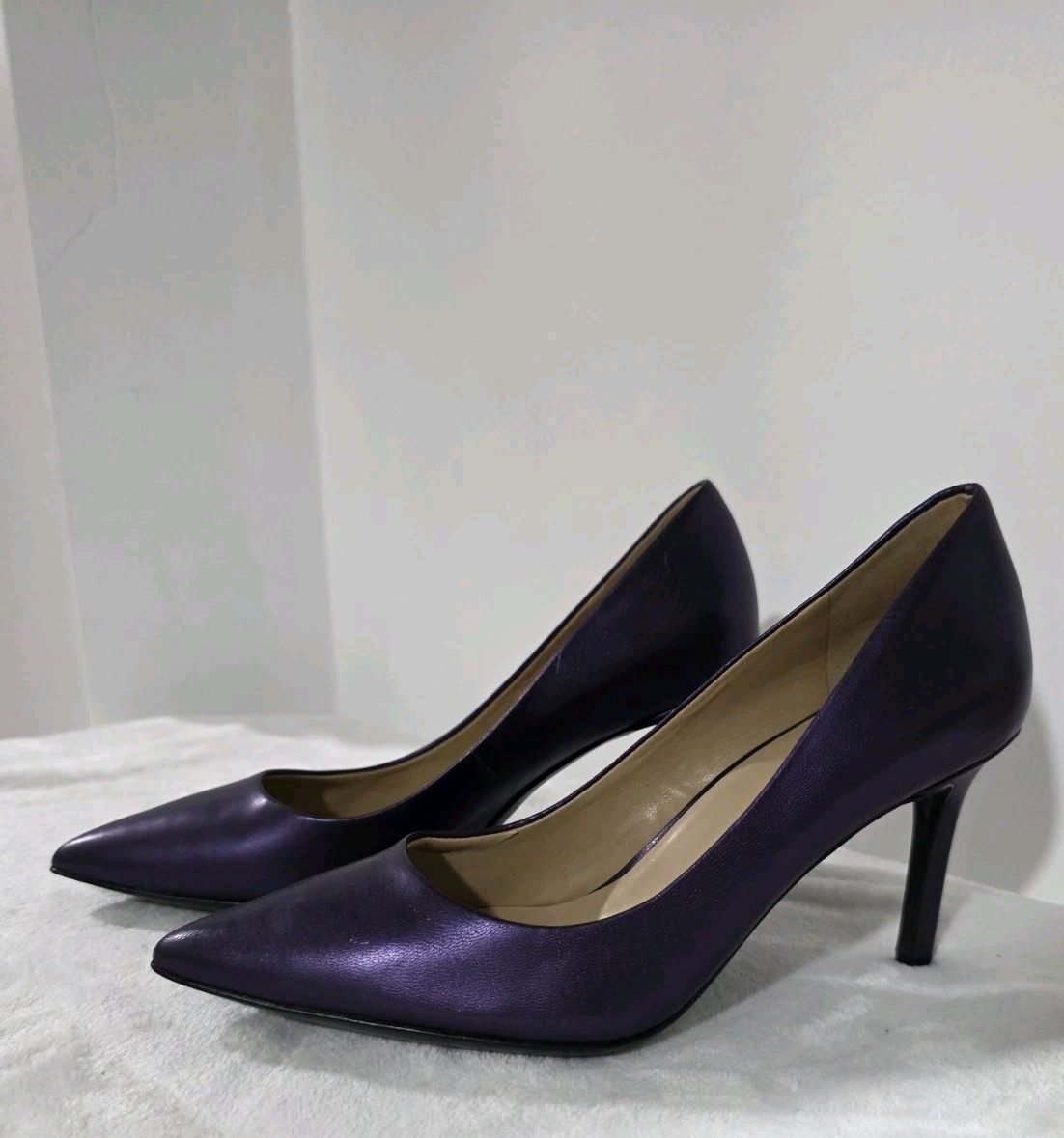 Naturalizer Anna Women’s Heels Deep Plum Purple Leather Size 6.5M