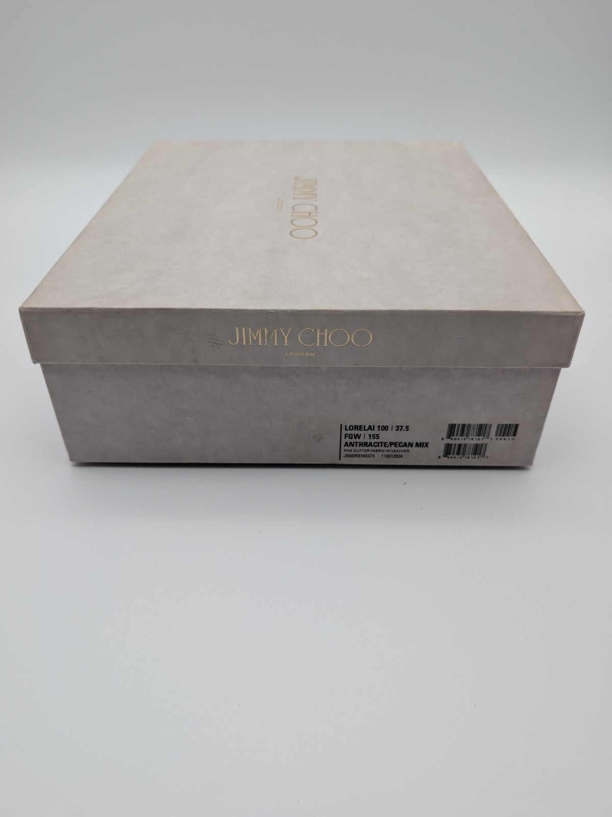 Wms Jimmy Choo Lorelai 100 FGW 155 Fine Glitter Leather Heels US 7.5 / EU 37.5