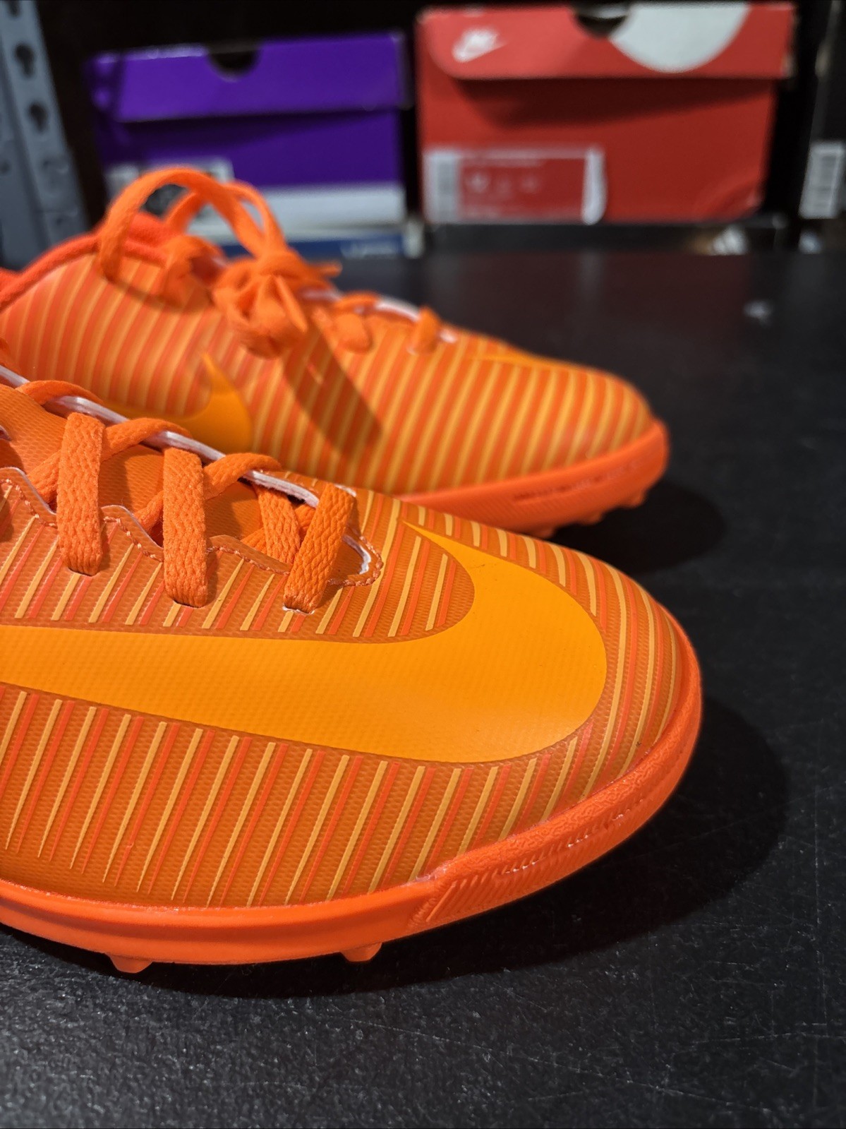 🔥 Big Kids NIKE MERCURIALX VORTEX III TF turf soccer Cleats Wmns 6.5 Orange IC