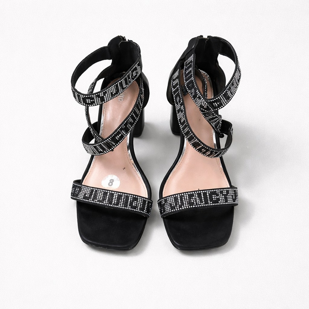 Juicy Couture Macarena Block Heel Sexy Glam Y2K Luxurious Designer Sandals Sz 8