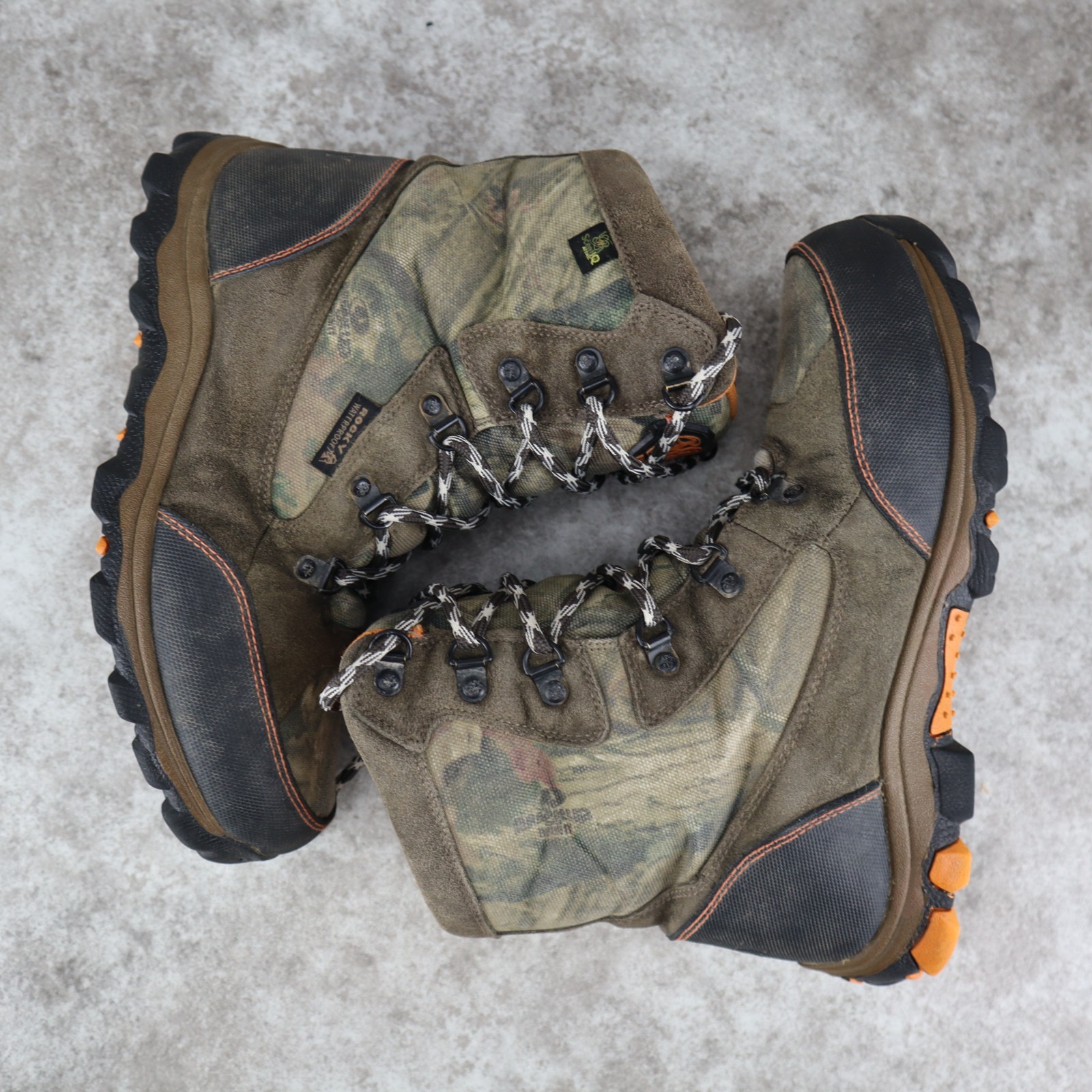Rocky Ram Hunting Boots Waterproof Brown Leather Camo 800g R0044 Kids Size 5.5 M