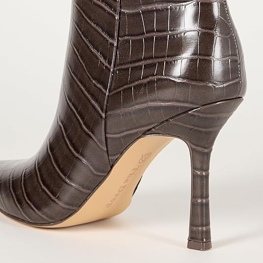 The Drop Women’s Size 9.5 Chocolate Croco Stamped Gemini Tall 3.6″ Heeled Boot