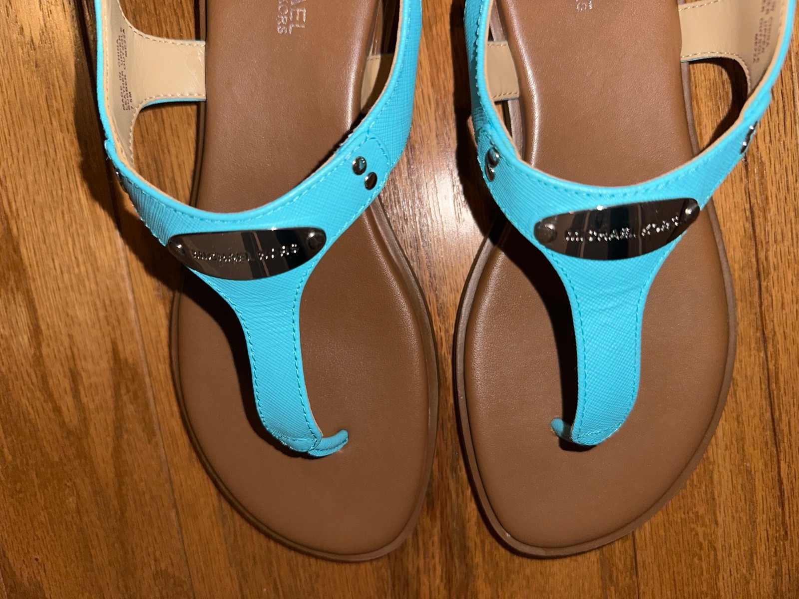Michael Michael Kors MK Plate Thong Sandals Women’s 7.5 M Vibrant Blue