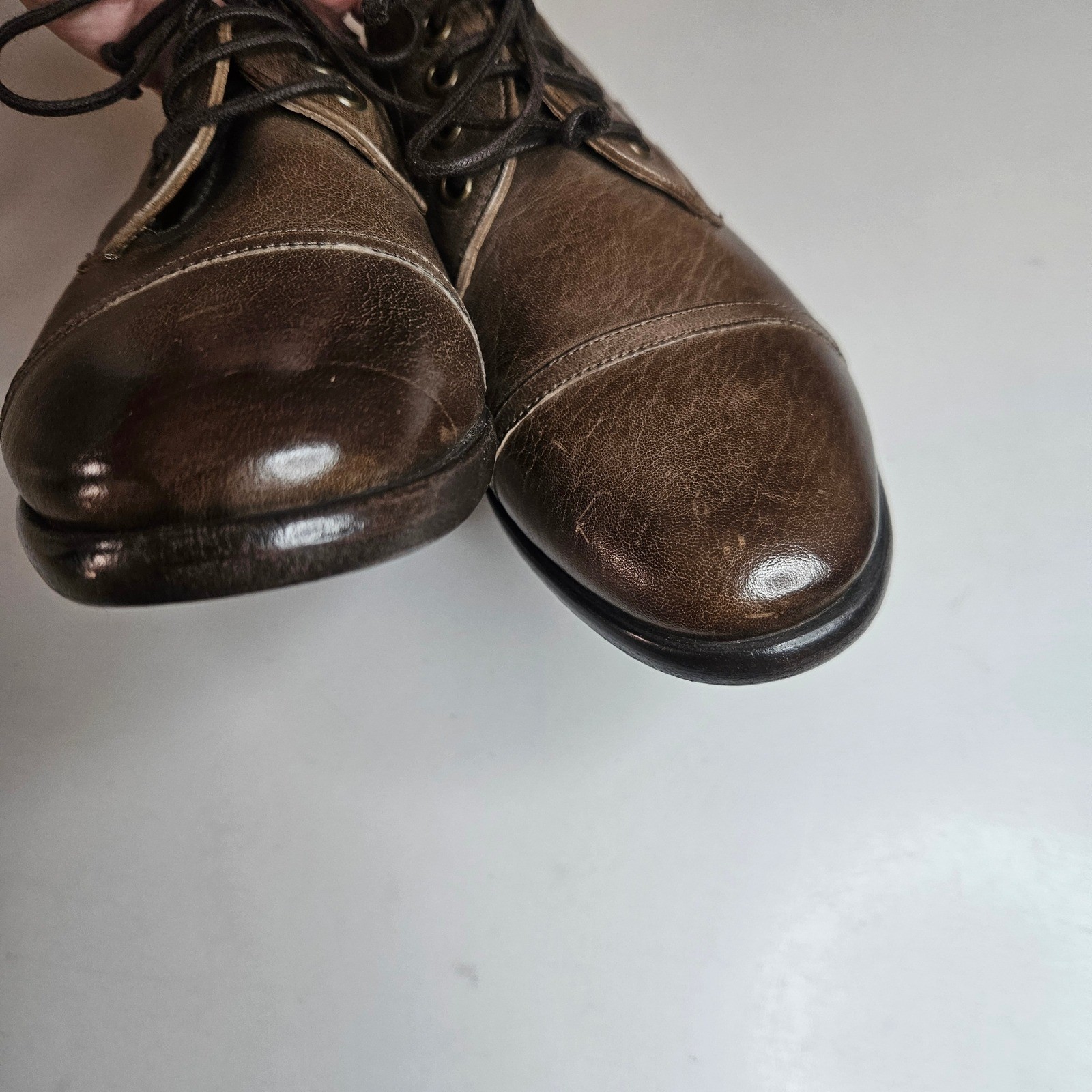 UGG Collection Made in Italy Womens Brown Leather Shearling Lined Oxford Shoes 9