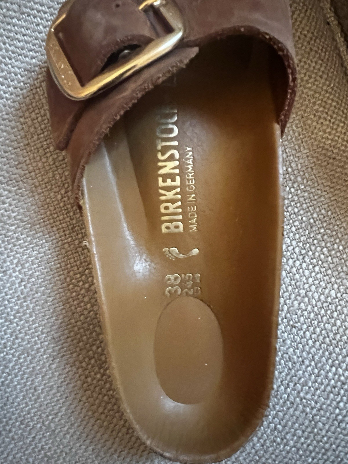 Birkenstock Women’s Brown Leather Slide Sandals Buckle Strap EU 38 US 8