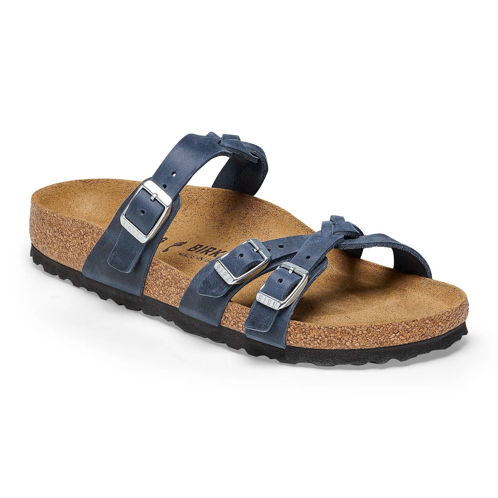 Birkenstock Franca Blue Nubuck Leather Braided Strap Sandals Womens 38 L7 M5