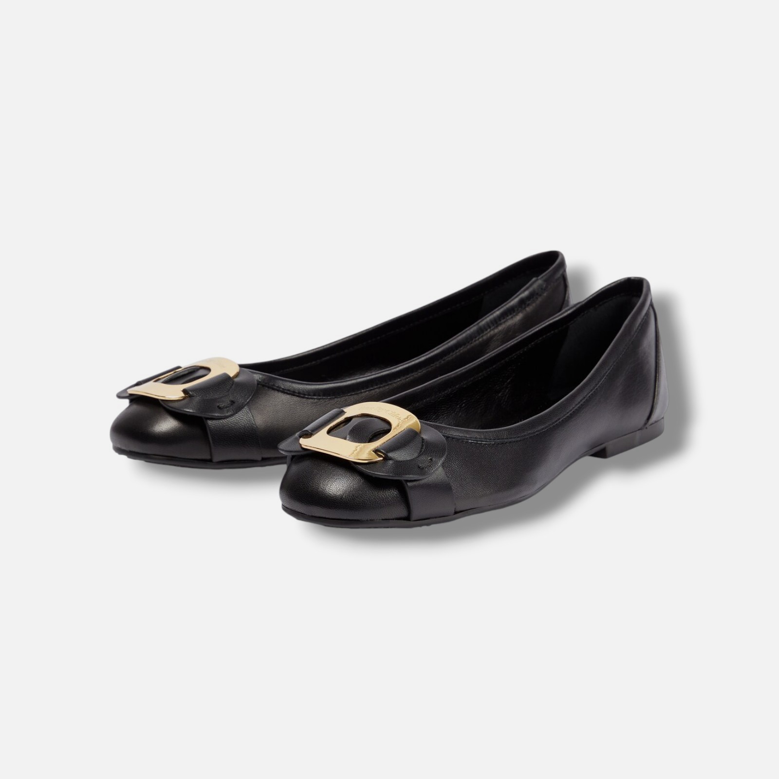 See By Chloé Women’s Black Chany Leather Ballet Flats Shoes Size EU:40 US:10