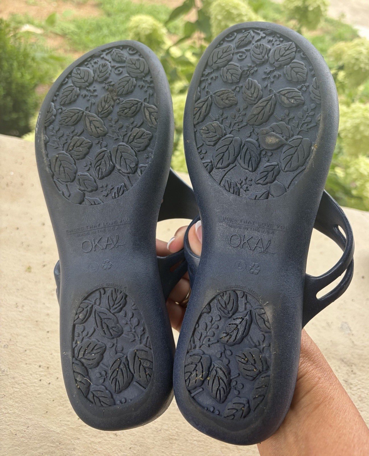Oka-B Navy Anchor Flip Flop Sandals Nautical Made In The USA