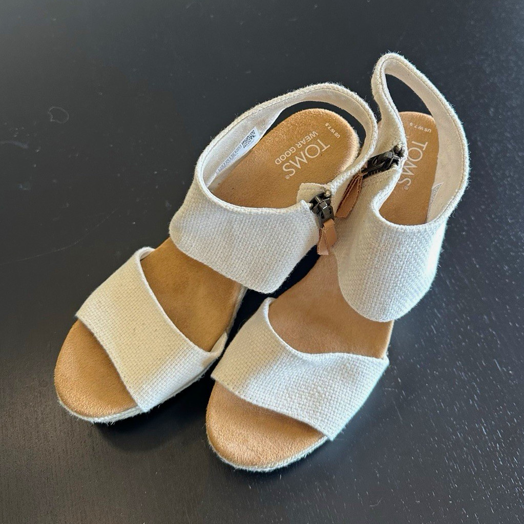 TOMS Majorca Rope Platform Sandal worn once size 7.5