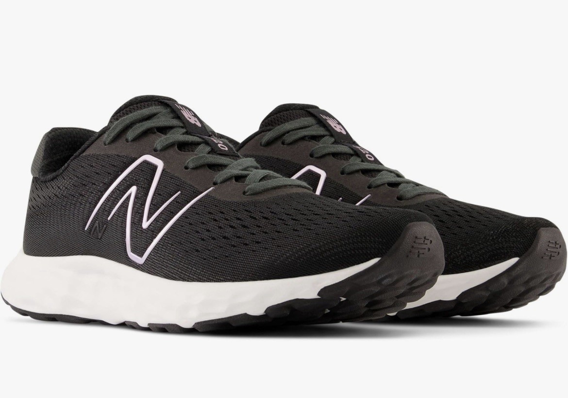 New Balance Women’s 520 V8 Black/White/Pink Mesh Low Top Lace-Up Running