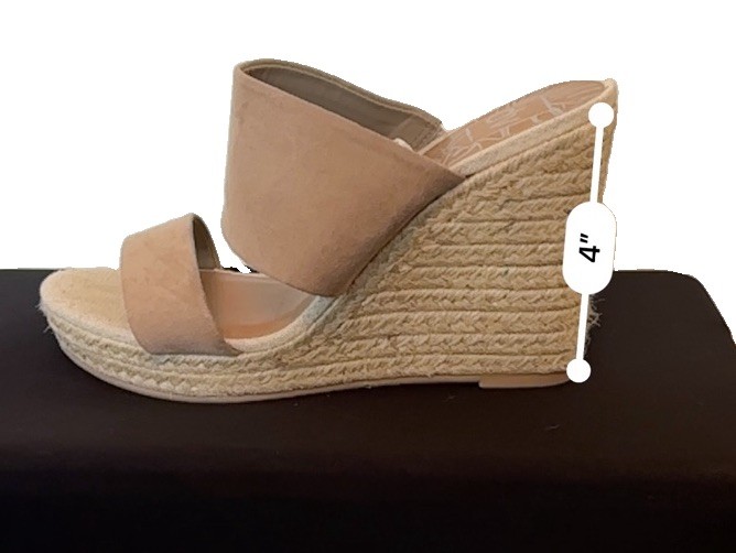 dv Tan Espadrille Wedge Slide Sandals Womens Slip On Textile Upper US 7.5