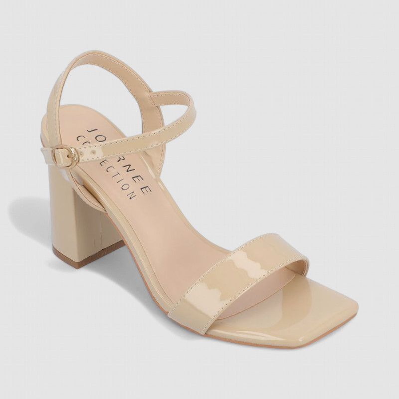 Journee Collection Women’s Beige Tivona Square-Toe Sandals Shoes Size 7.5M