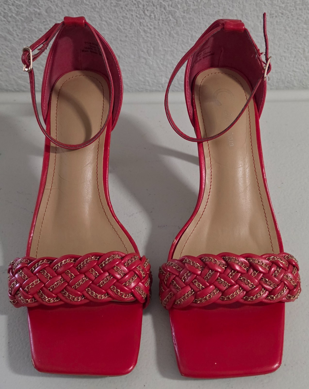 Tru Comfort Foam women red casual pump high heel shoes size 11