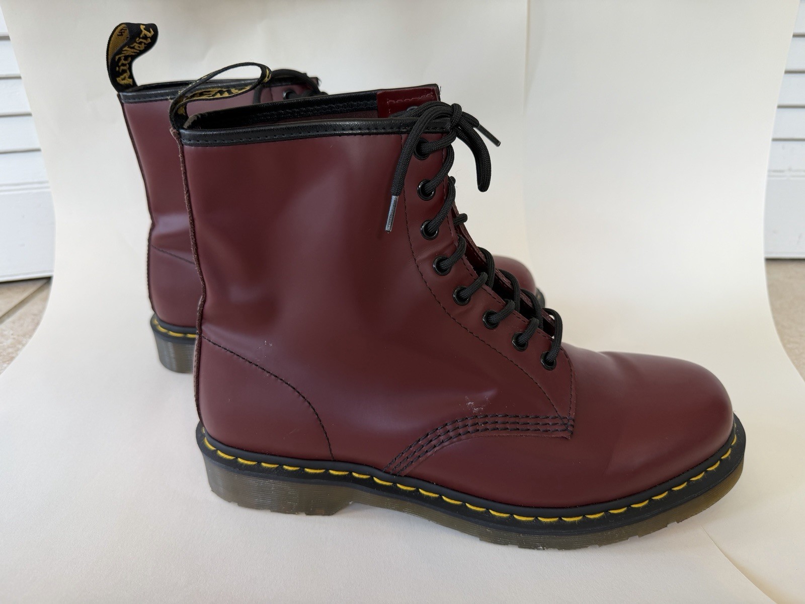 Dr. Martens 1460 Smooth Leather Lace-Up Boots Cherry Red Excellent Condition