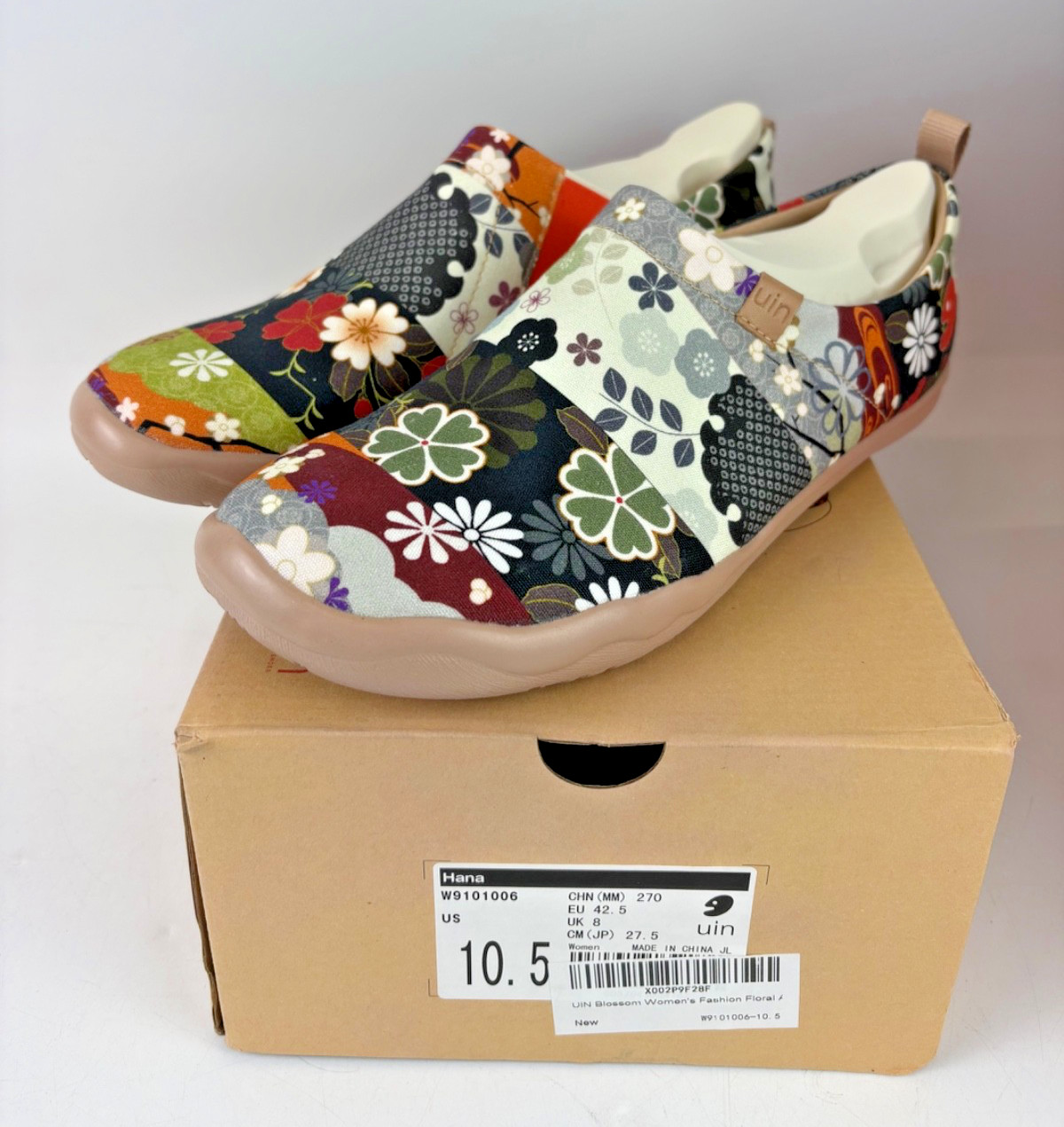 UIN Women’s Casual Loafers Travel Painted Walking Slip On Lightweight, Hana 10.5