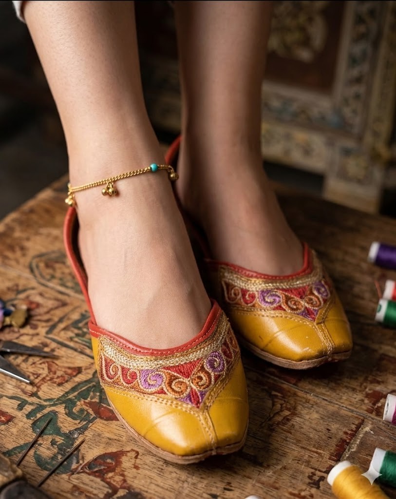 Jutties Shoes Punjabi Indian Women Flats Flat Womens Slip Leather US 6.5-8.5