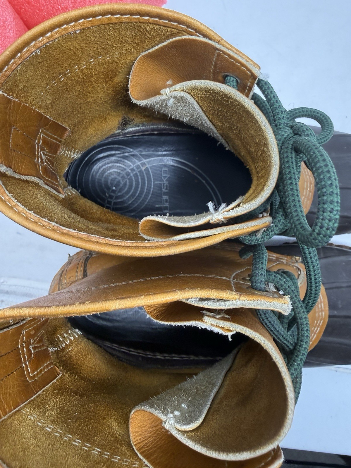 VTG LL Bean Boots Maine Hunting Shoe 9” High Brown Women Size 9 As Is