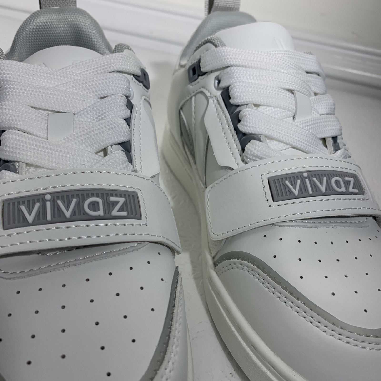 Vivaz White Silver Dance Lace Up Sneakers Unisex Men Women