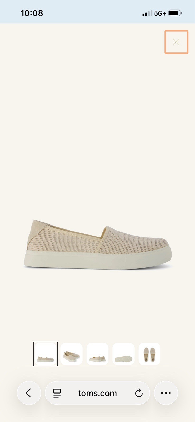 Tom’s Kameron Natural Slip On Women’s Size 7.5