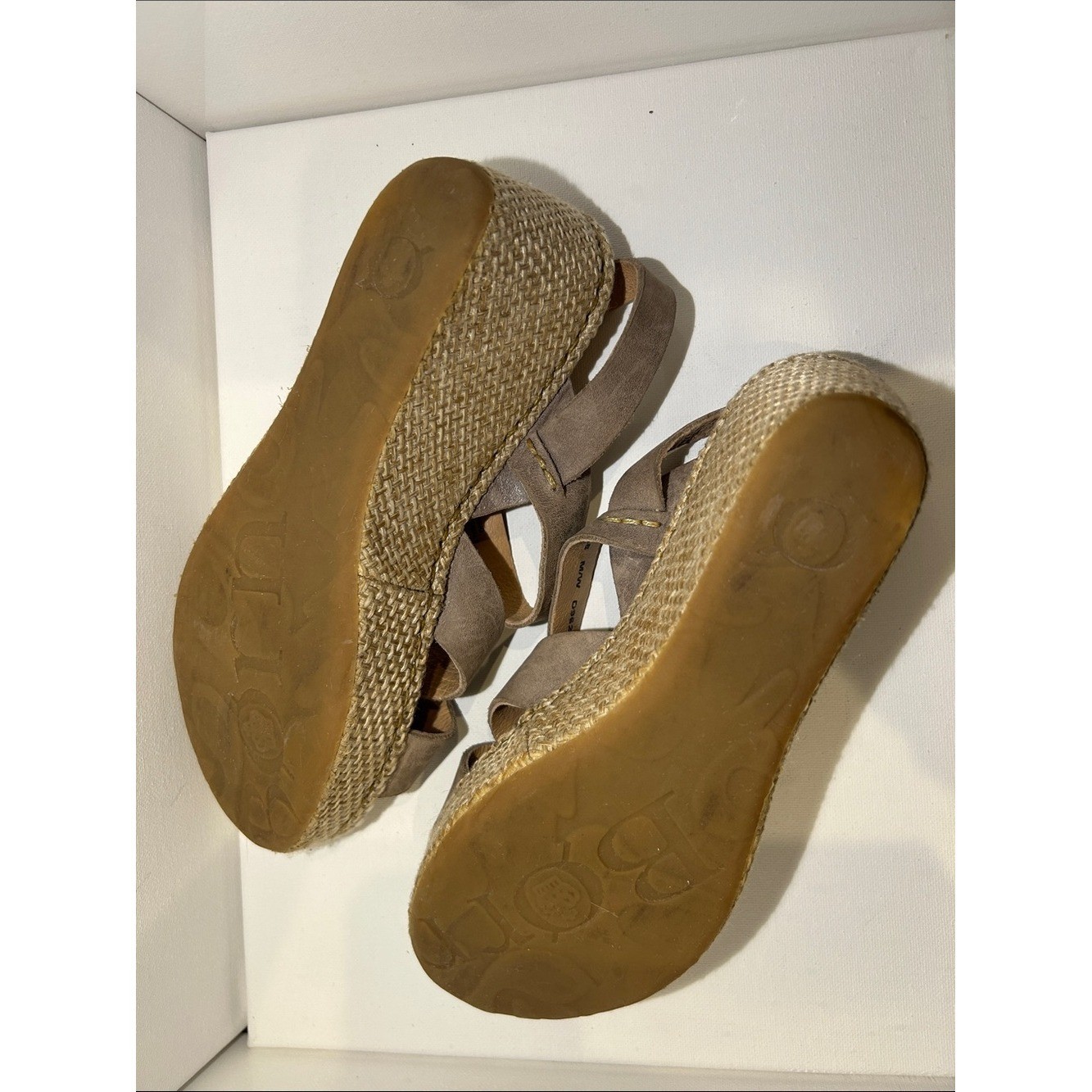 Born Taupe Cross-Over Espadrille Sandals