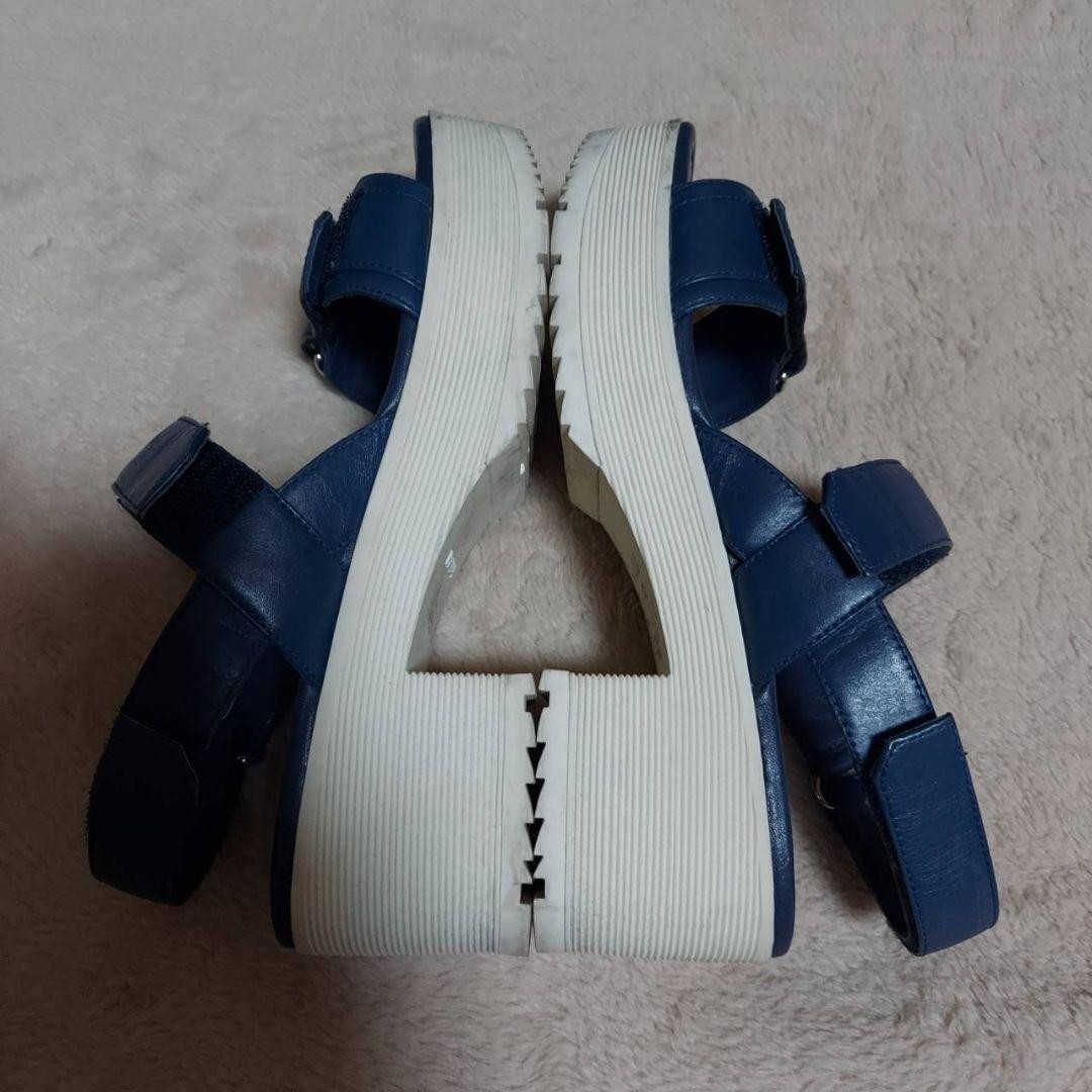 PRADA Sandals Platform Blue 24cm 3.5-6.5cm Heel Women’s Shoes